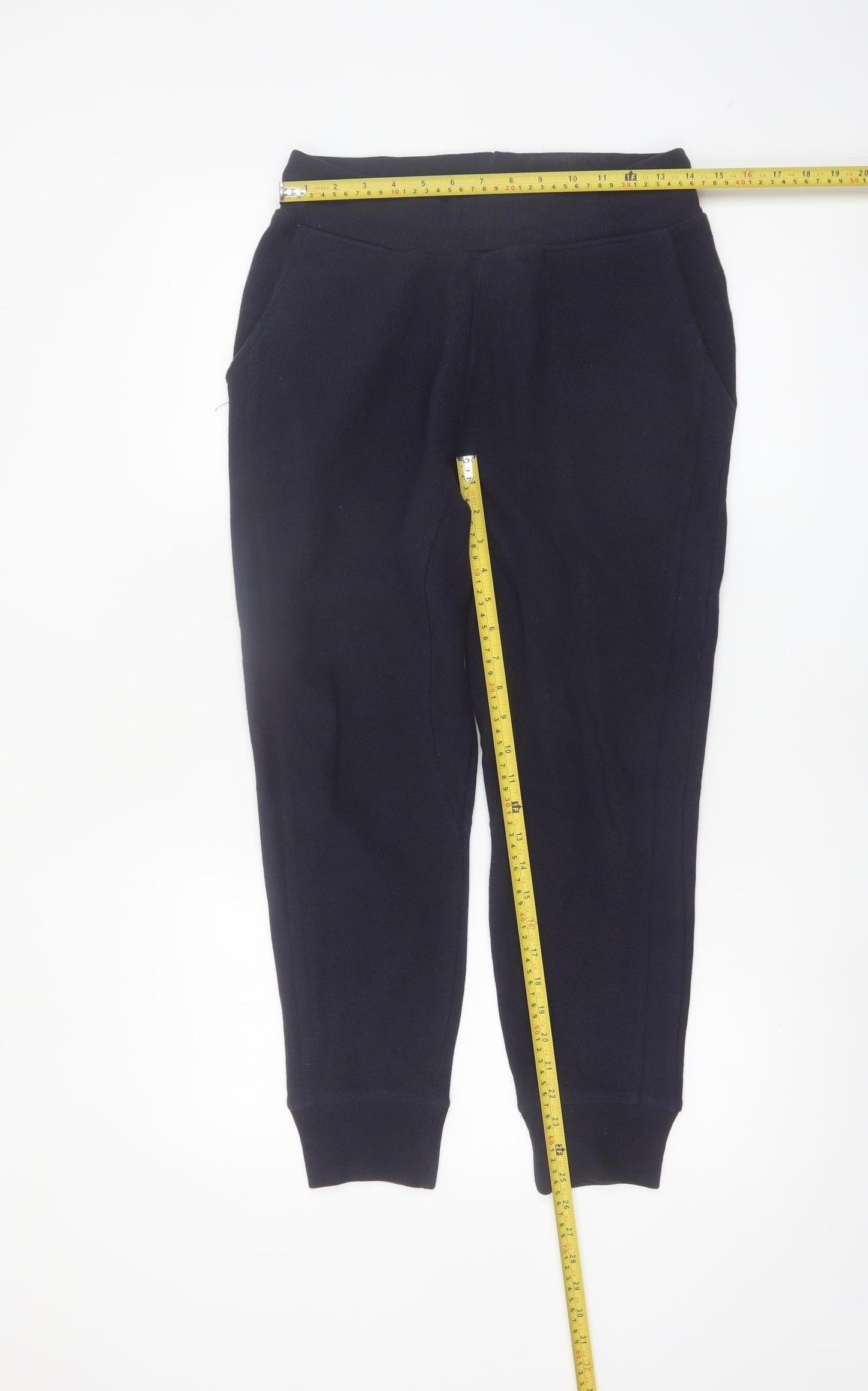 Zara Man Black Cotton Jogger Trousers Mens M Elastic Waist
