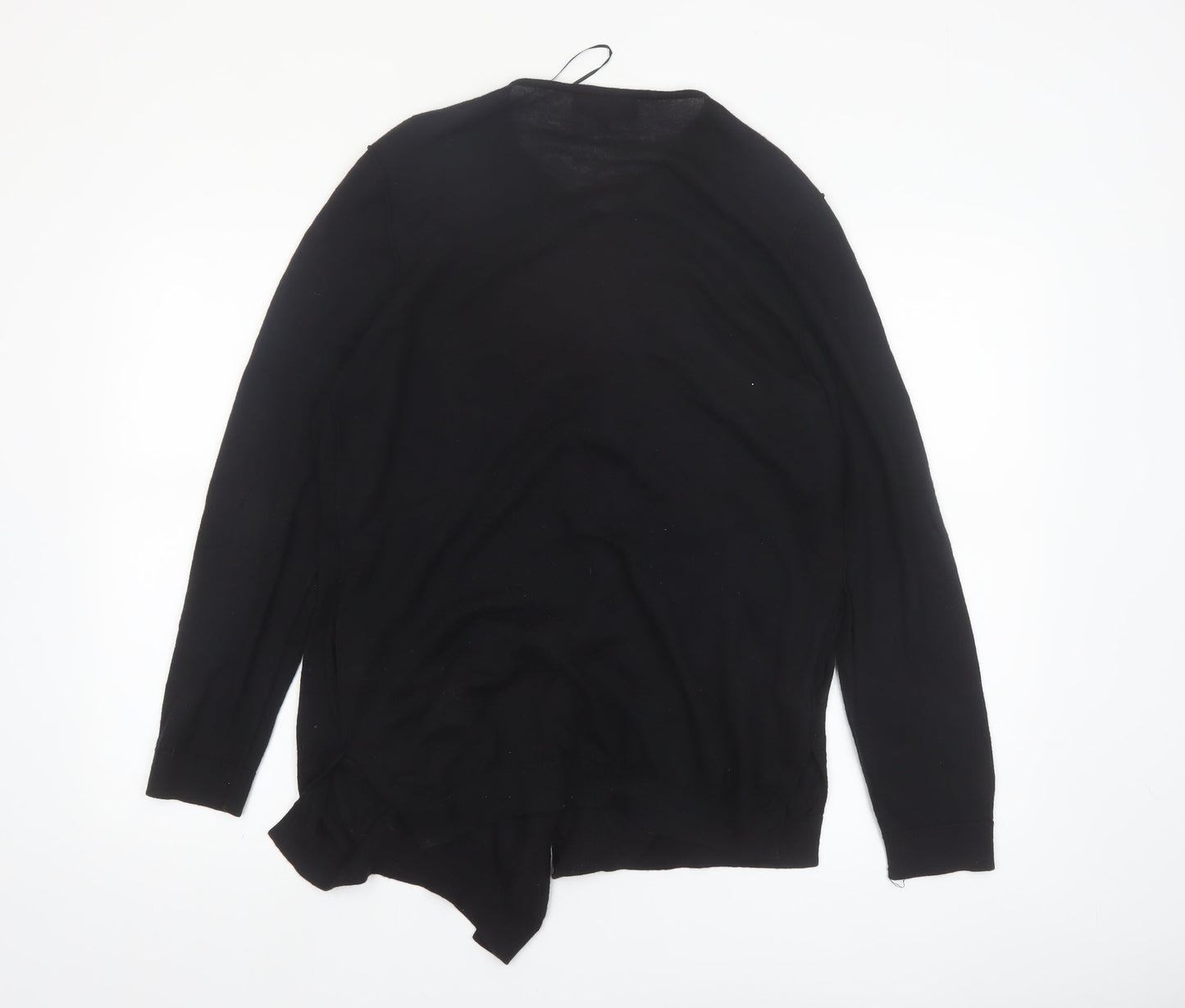 Next Women Black Merino Wool Blend Long Sleeve Cardigan Size 14