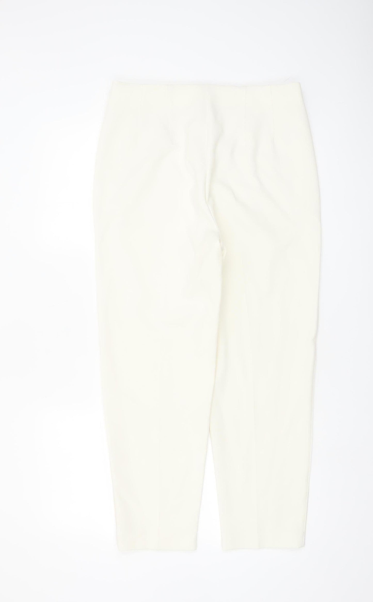 Marks and Spencer Women Ivory Slim Tapered Trousers Size 12