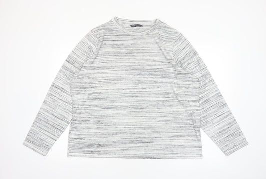 Marks and Spencer Women’s Grey Mix Long Sleeve Jersey Pyjama Top Size 22
