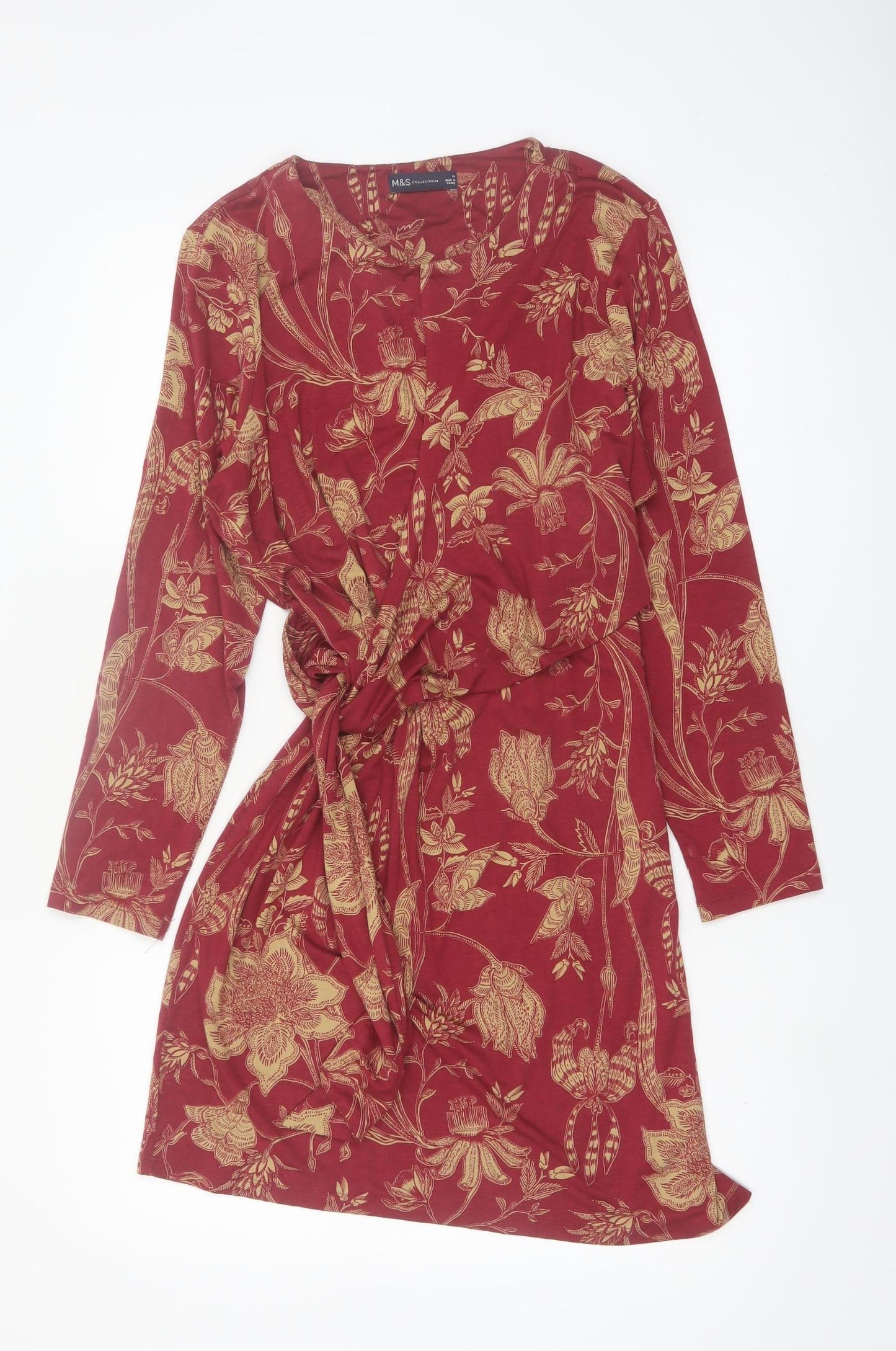 Marks and Spencer Women’s Red Floral Wrap Dress Size 10