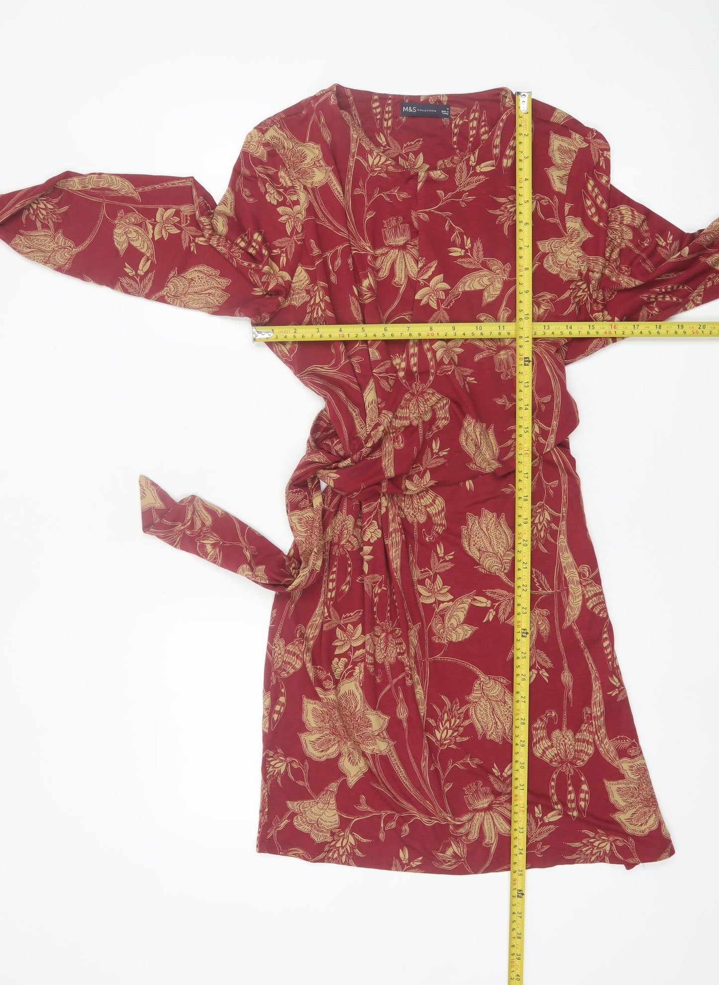 Marks and Spencer Women’s Red Floral Wrap Dress Size 10