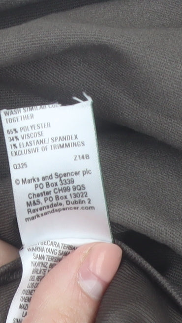 Marks and Spencer Men's Brown 32in Pleated Dress Pants