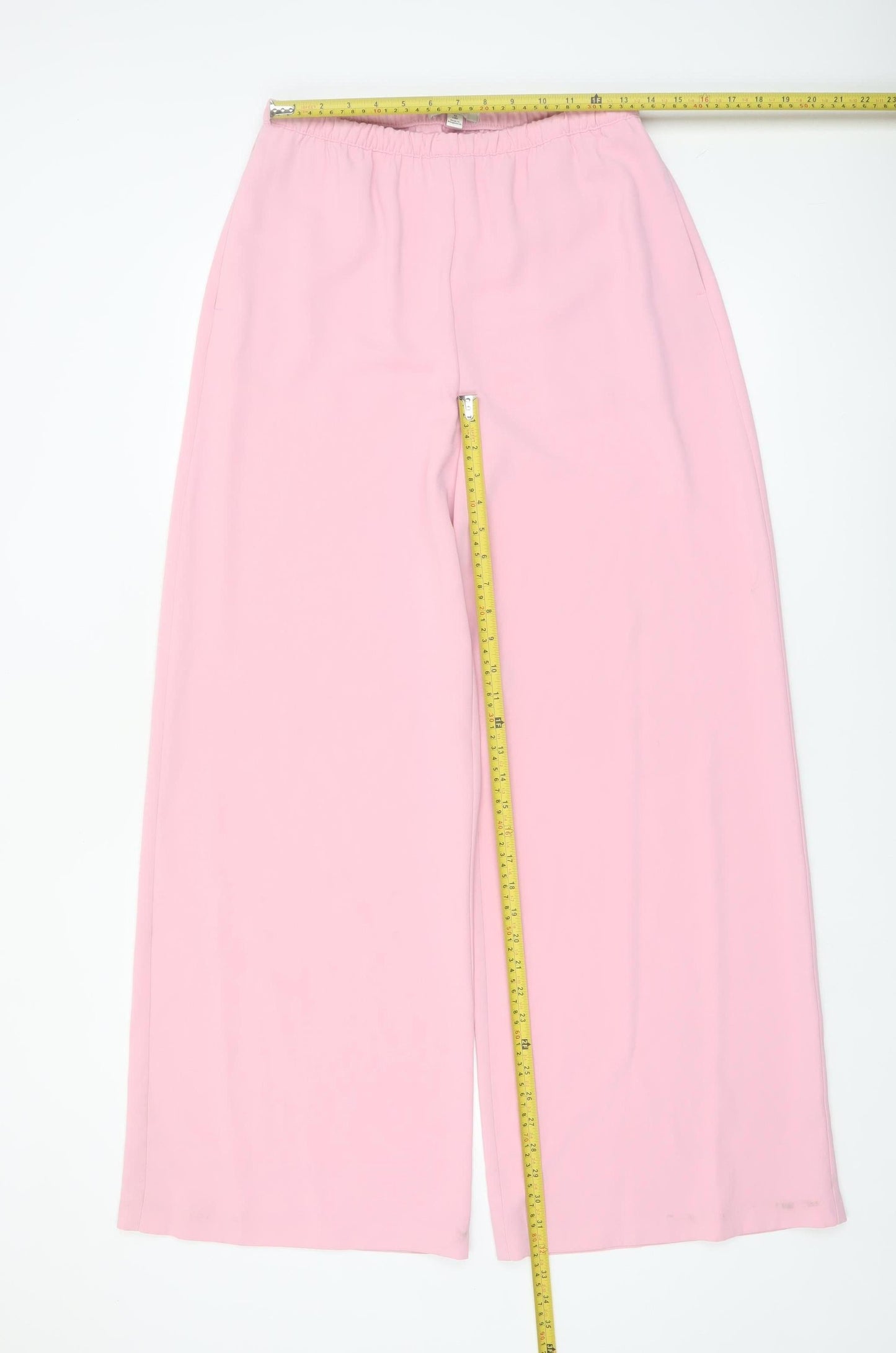 Marks and Spencer Women’s Pink Wide-Leg Crepe Trousers Size 10 Long