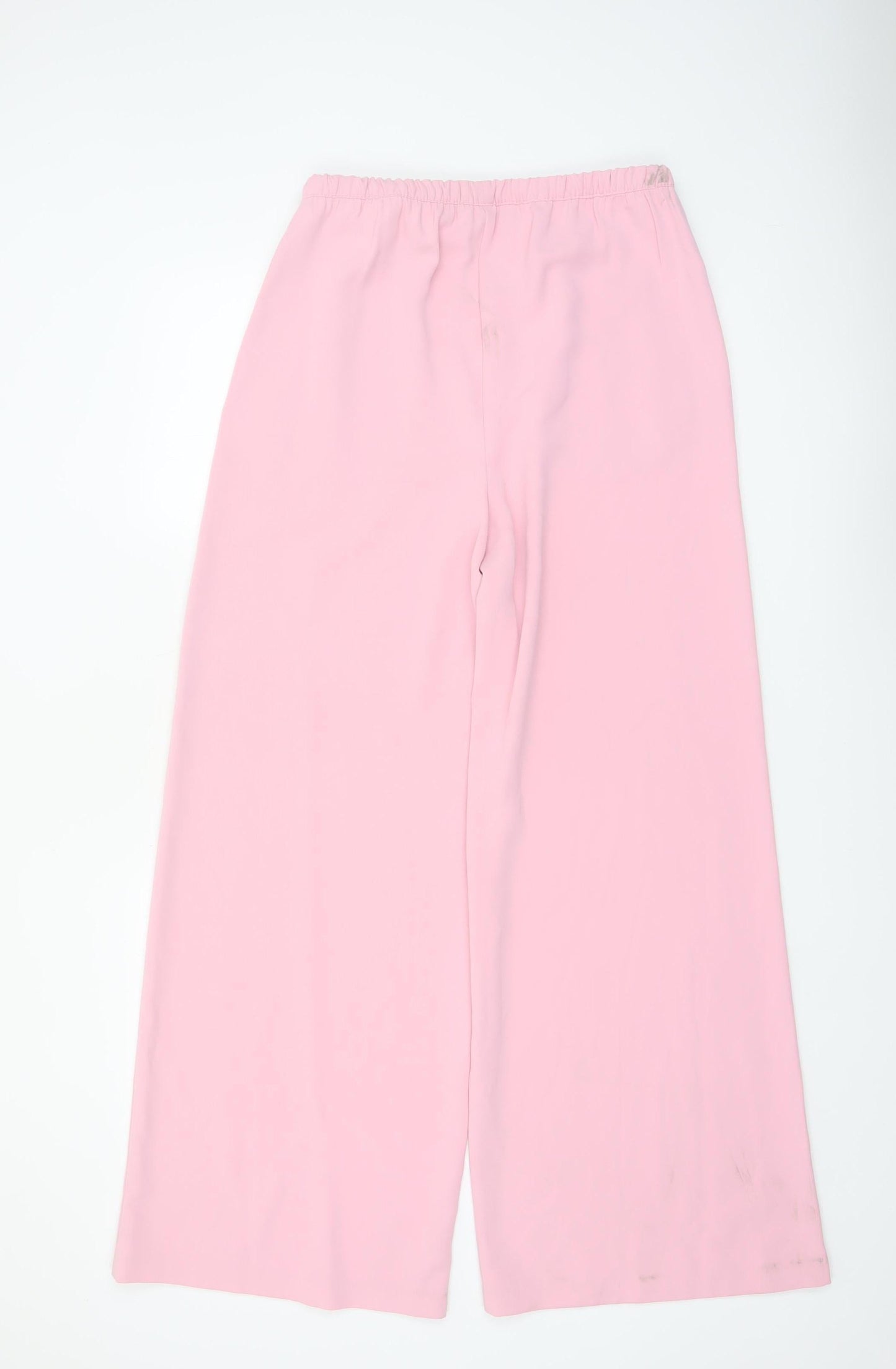 Marks and Spencer Women’s Pink Wide-Leg Crepe Trousers Size 10 Long
