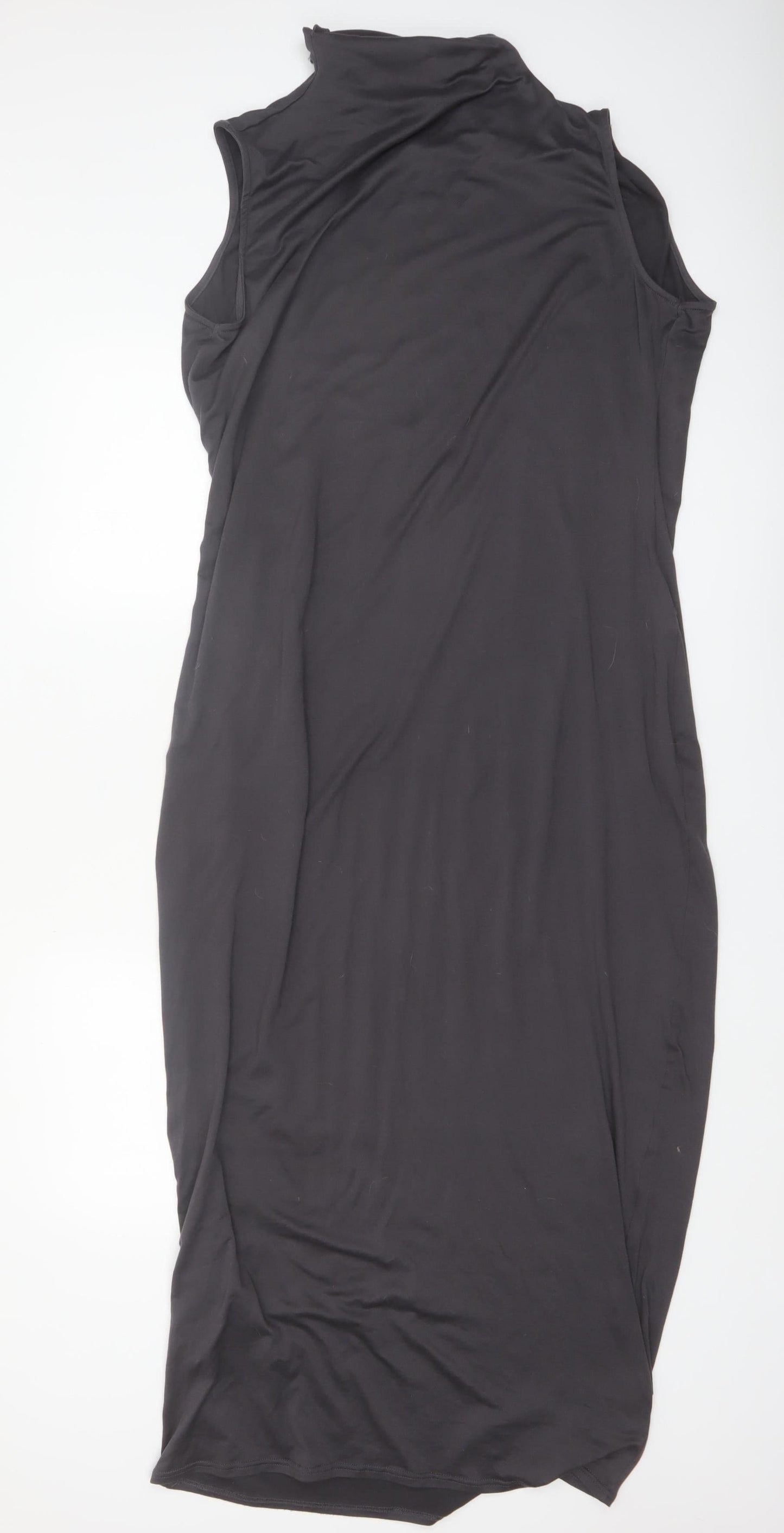 wkndgirl Women Black Size 20 Sleeveless Bodycon Midi Dress