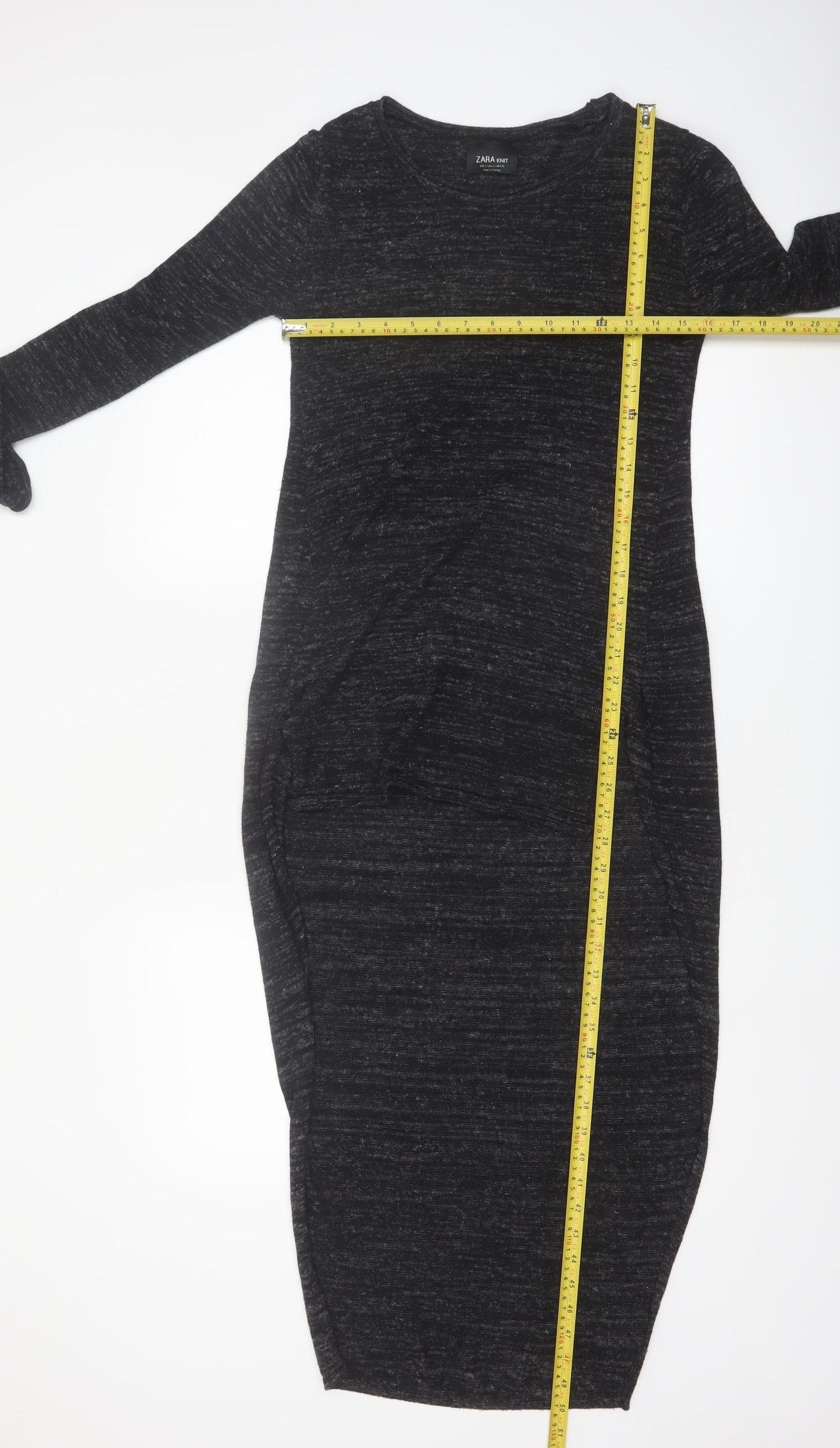 Zara Women Black Knit Slim Fit Long Sleeve Pullover Jumper S