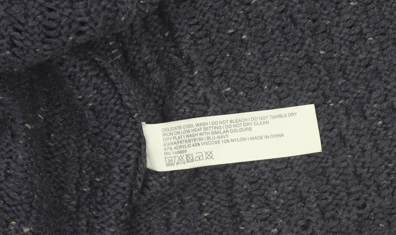 Fat Face Women's Blue Cable-Knit Open Front Cardigan Size 10