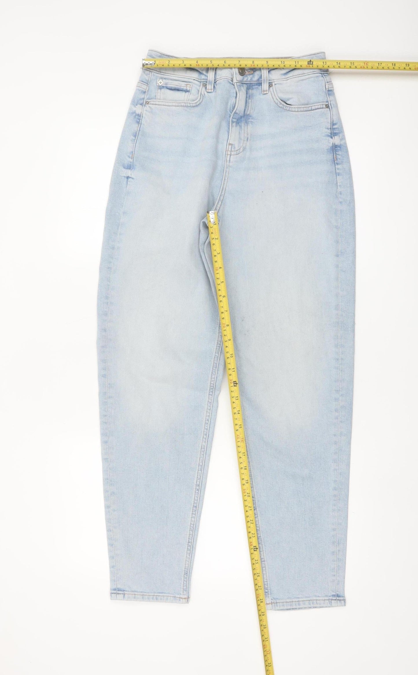 Marks and Spencer Women's Blue Mom Jeans Size 10 Tall High Rise