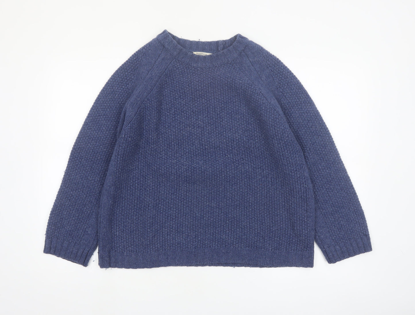 WoolOvers Womens Blue Pure Wool Chunky Knit Jumper Size M