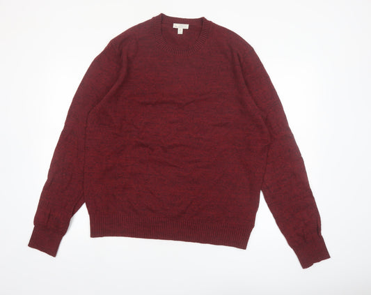 GAP Men's Red Cotton Crew Neck Pullover Jumper Size L