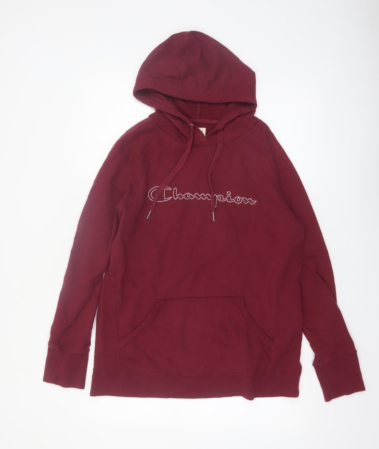 Champion Men's Red Pullover Hoodie Large Logo Athletic Sweatshirt
