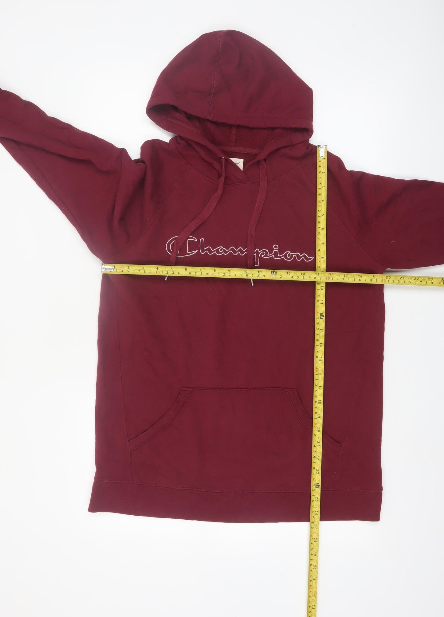 Champion Men's Red Pullover Hoodie Large Logo Athletic Sweatshirt