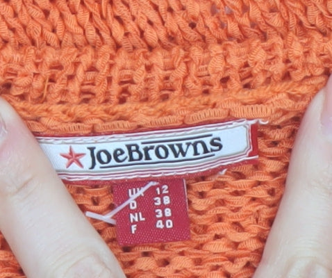 Joe Browns Women’s Orange V-Neck Twist Front Knit Jumper Size 12