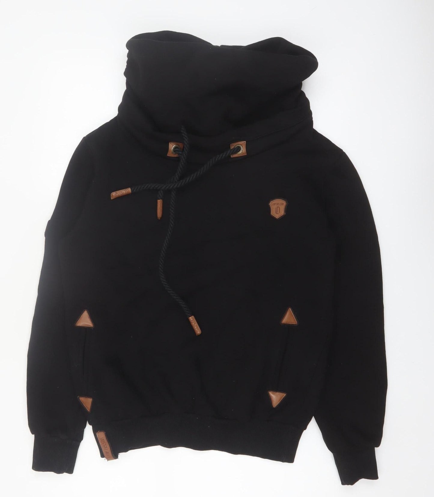 Leif Nelson Men's Black Pullover Hoodie M High Neck Fleece