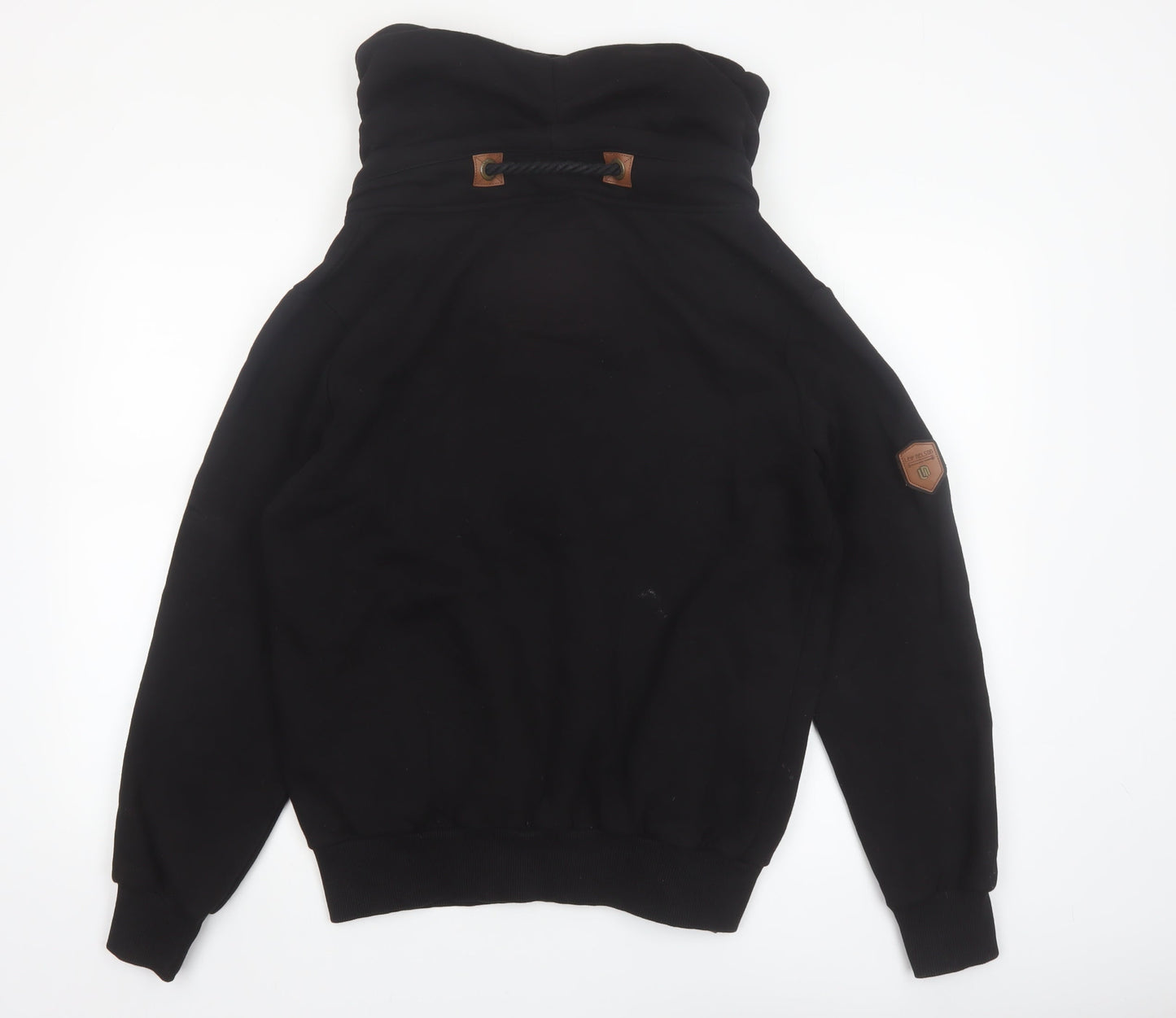 Leif Nelson Men's Black Pullover Hoodie M High Neck Fleece