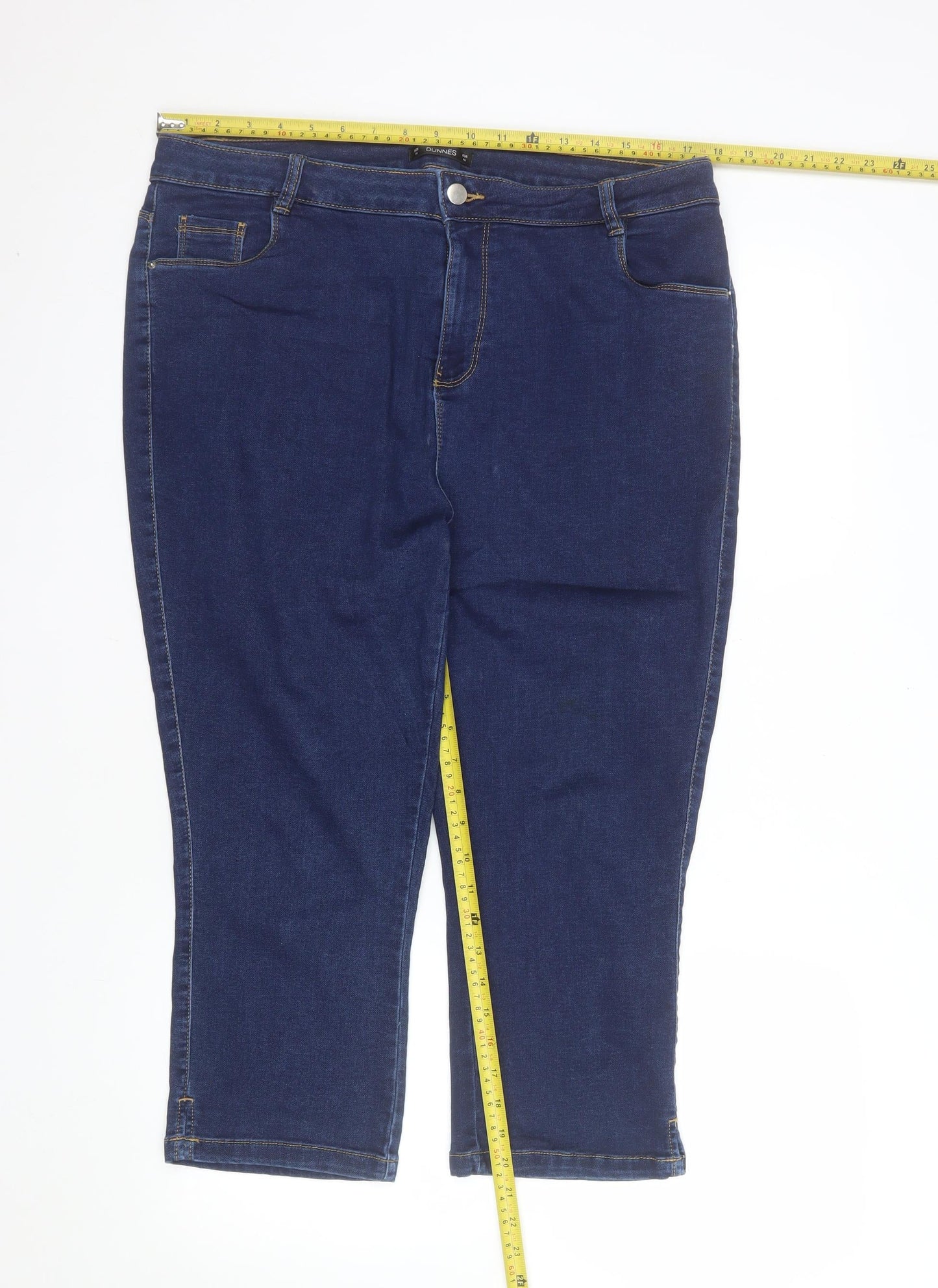 Dunnes Stores Women's Blue Denim Stretch Bermuda Shorts Size 18