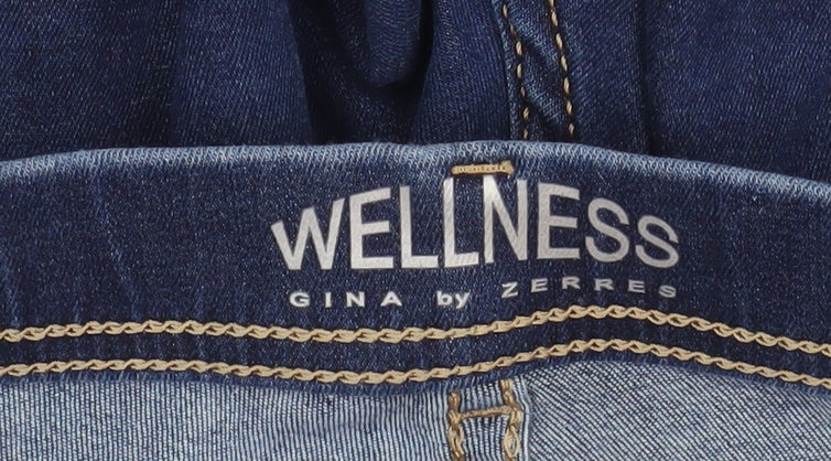 Gina by Zerres Women Blue Size 18 Straight Stretch Jeans