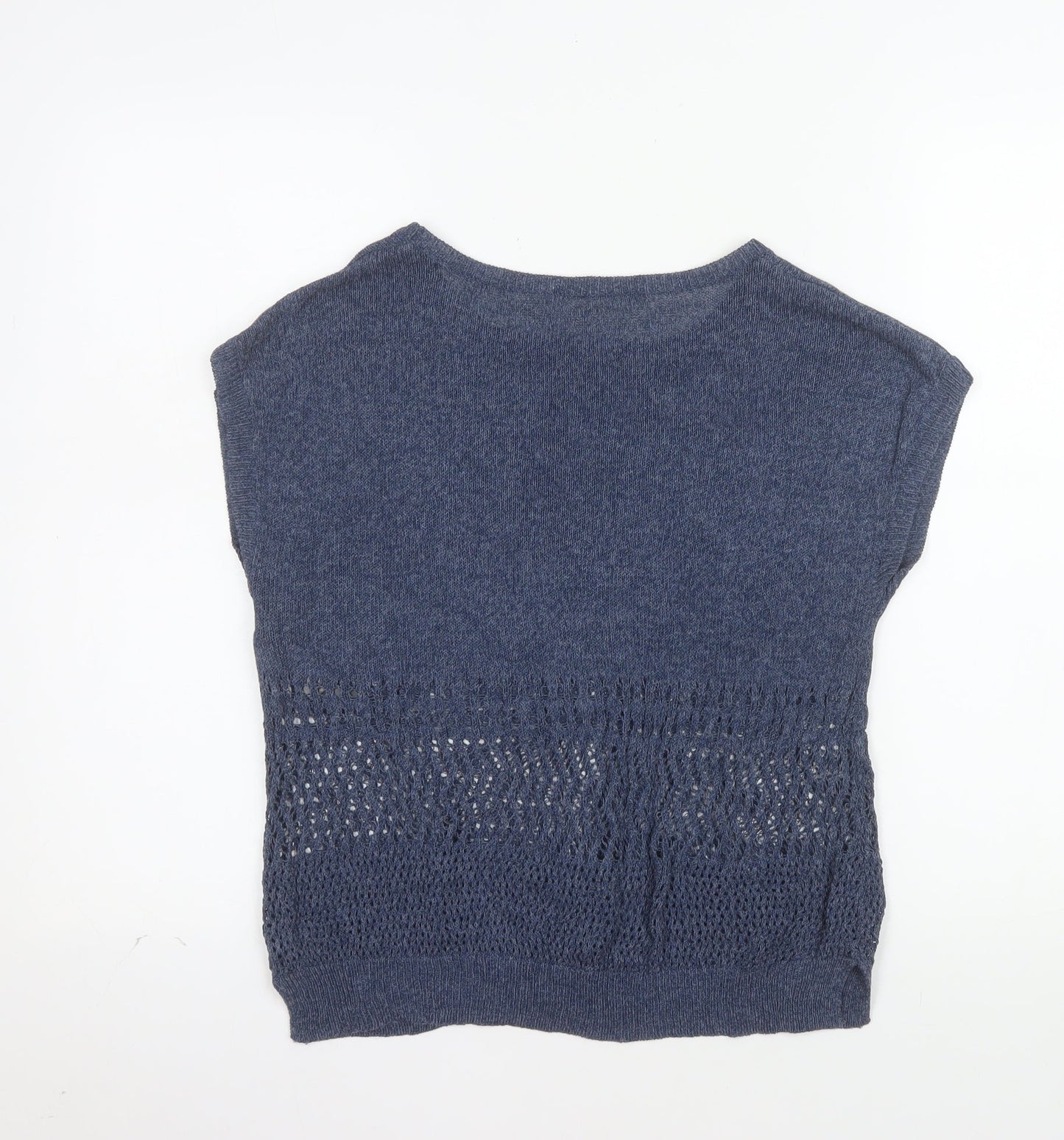 Marks and Spencer Women Blue Linen Blend Sleeveless Pullover Jumper UK 12