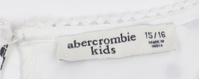 Abercrombie Kids Girls White Polka Dot Wrap Blouse Top 15-16 Years