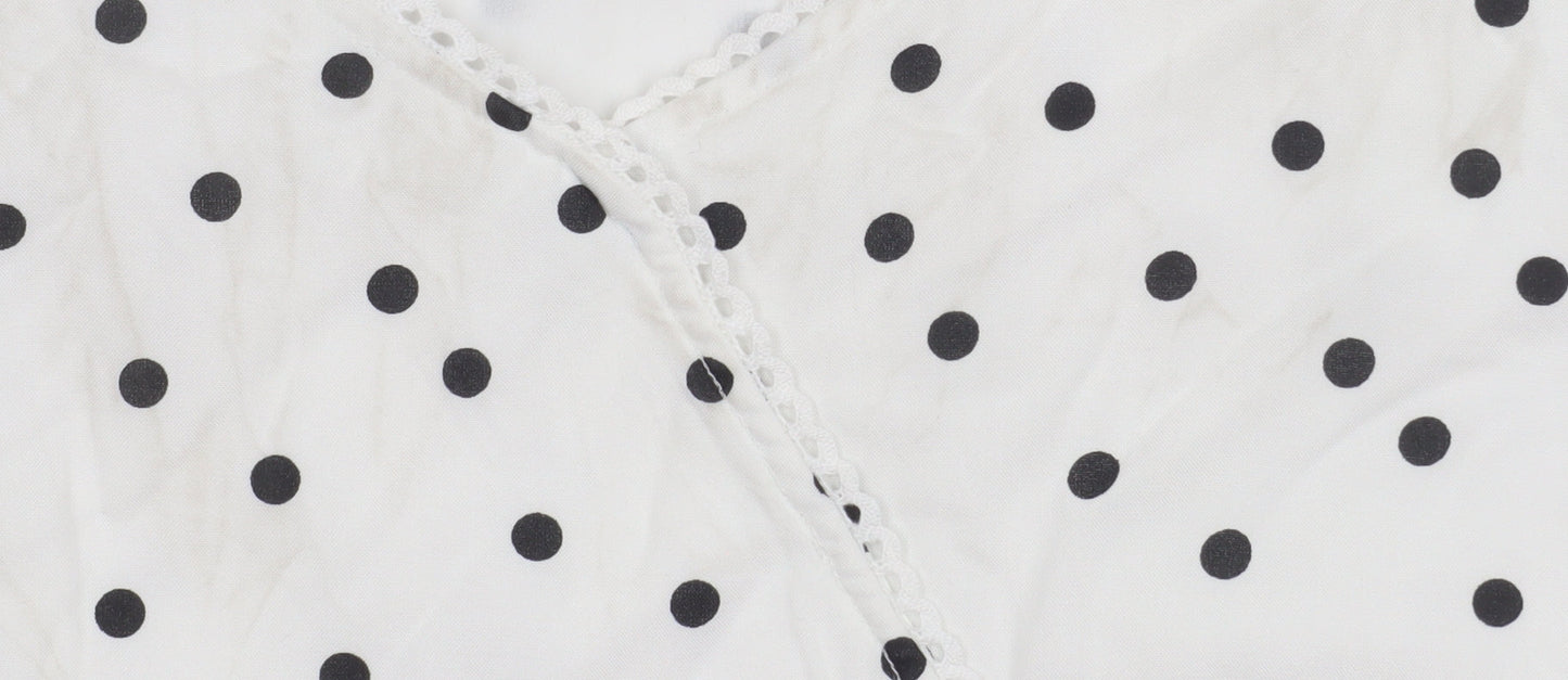 Abercrombie Kids Girls White Polka Dot Wrap Blouse Top 15-16 Years