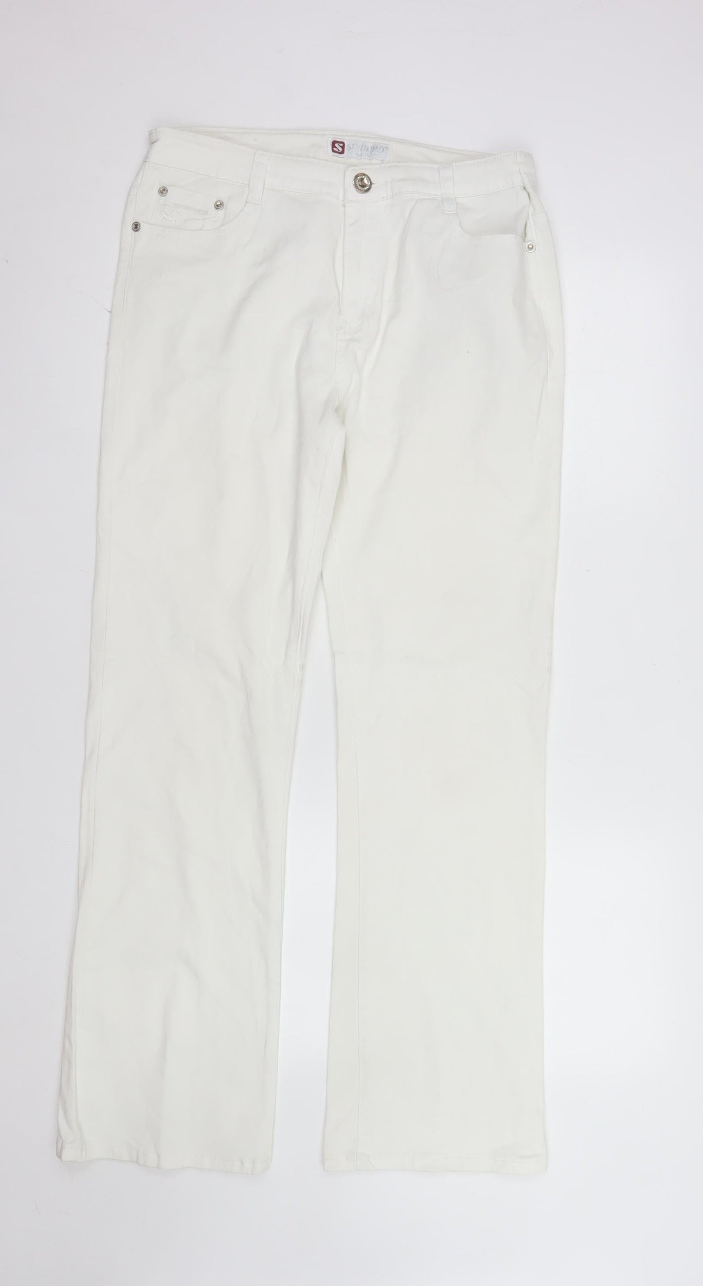 Sunbird Women’s White Straight Leg Cotton Jeans Size 34