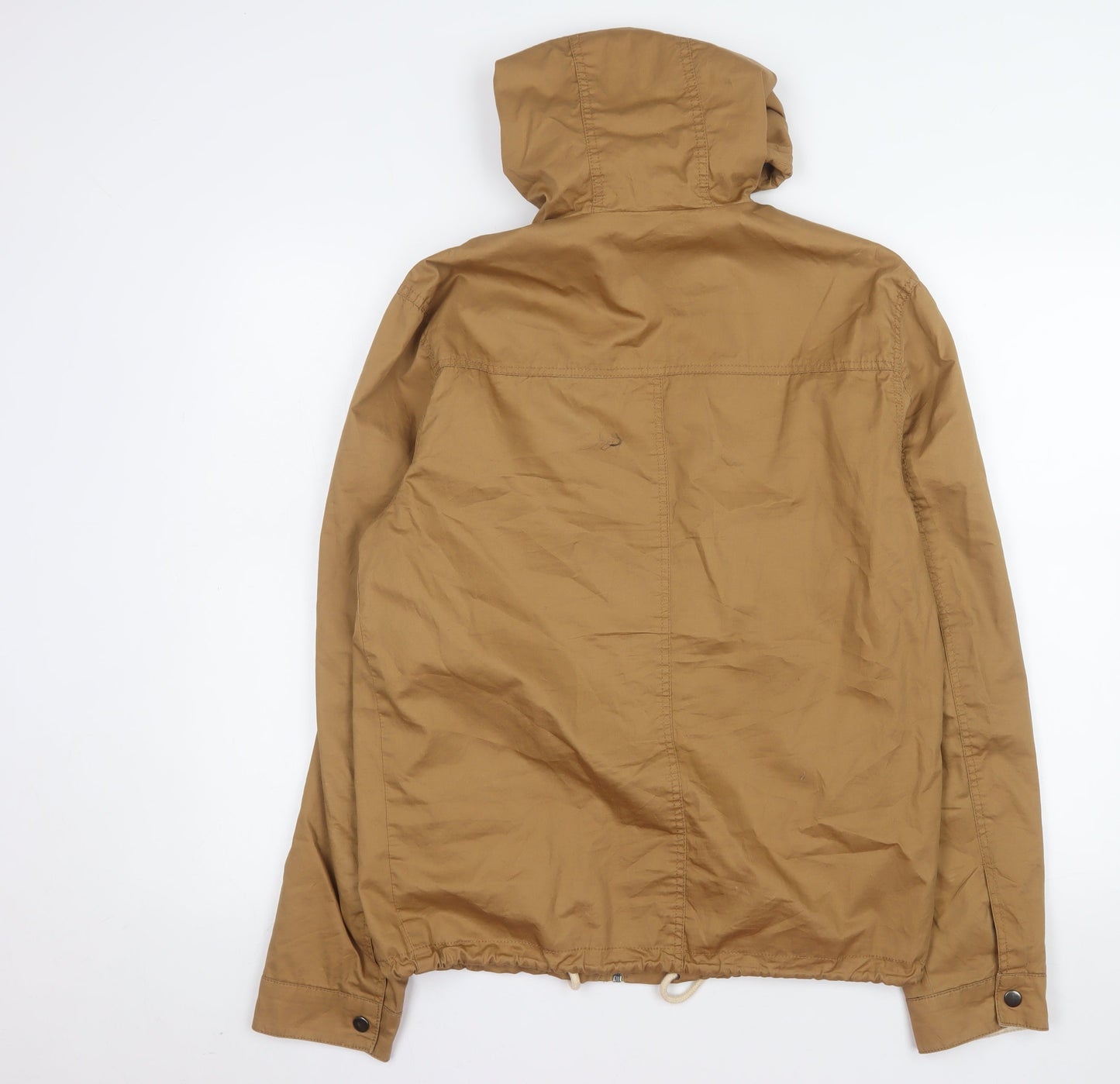 Cedar Wood State Men’s Brown Hooded Full Zip Windbreaker Jacket M