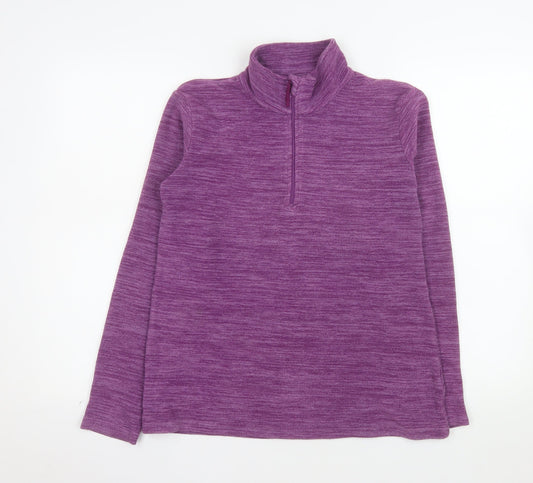 Mountain Warehouse Women Purple 1/2 Zip Fleece Pullover UK 12