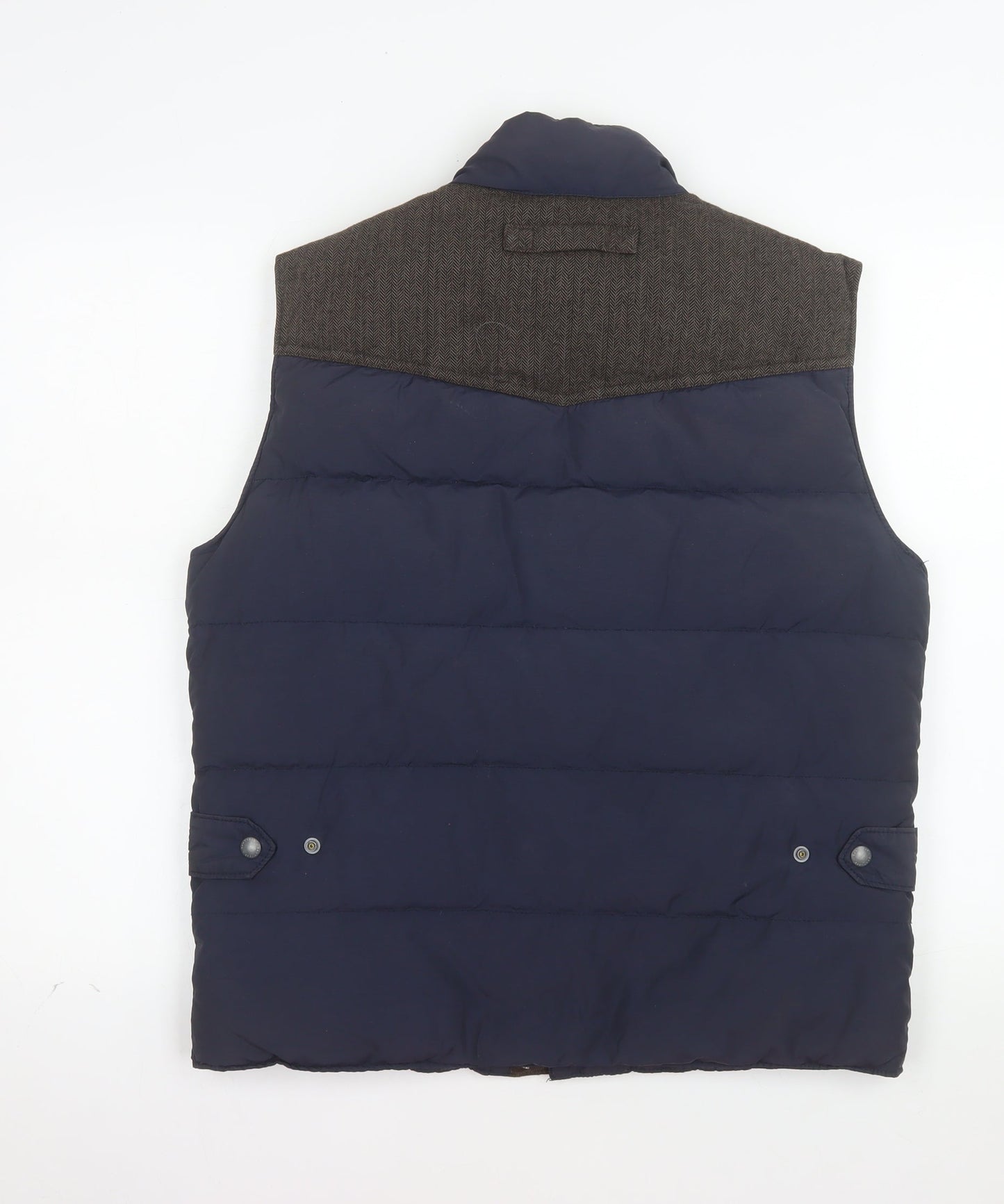 GANT Men's Blue Padded Tweed Collar Waistcoat Size M