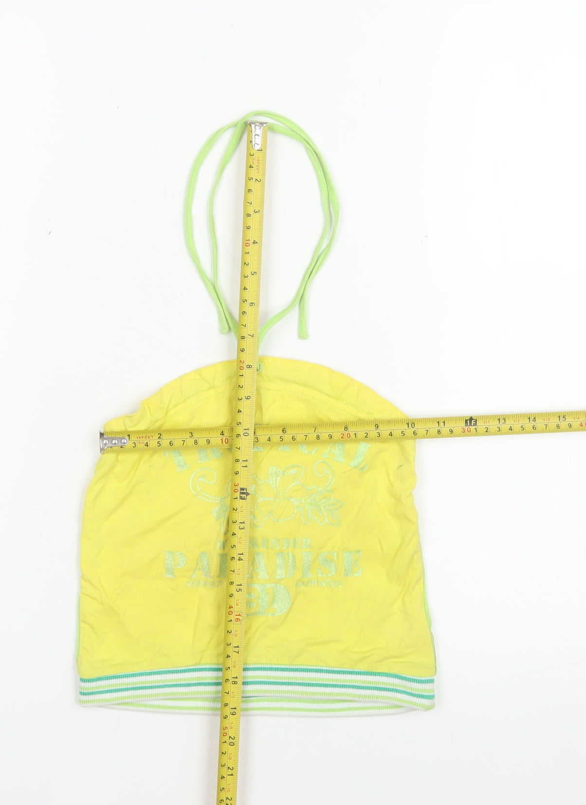 Weekender Kids Yellow Halterneck Tropical Paradise Camisole Top Size M