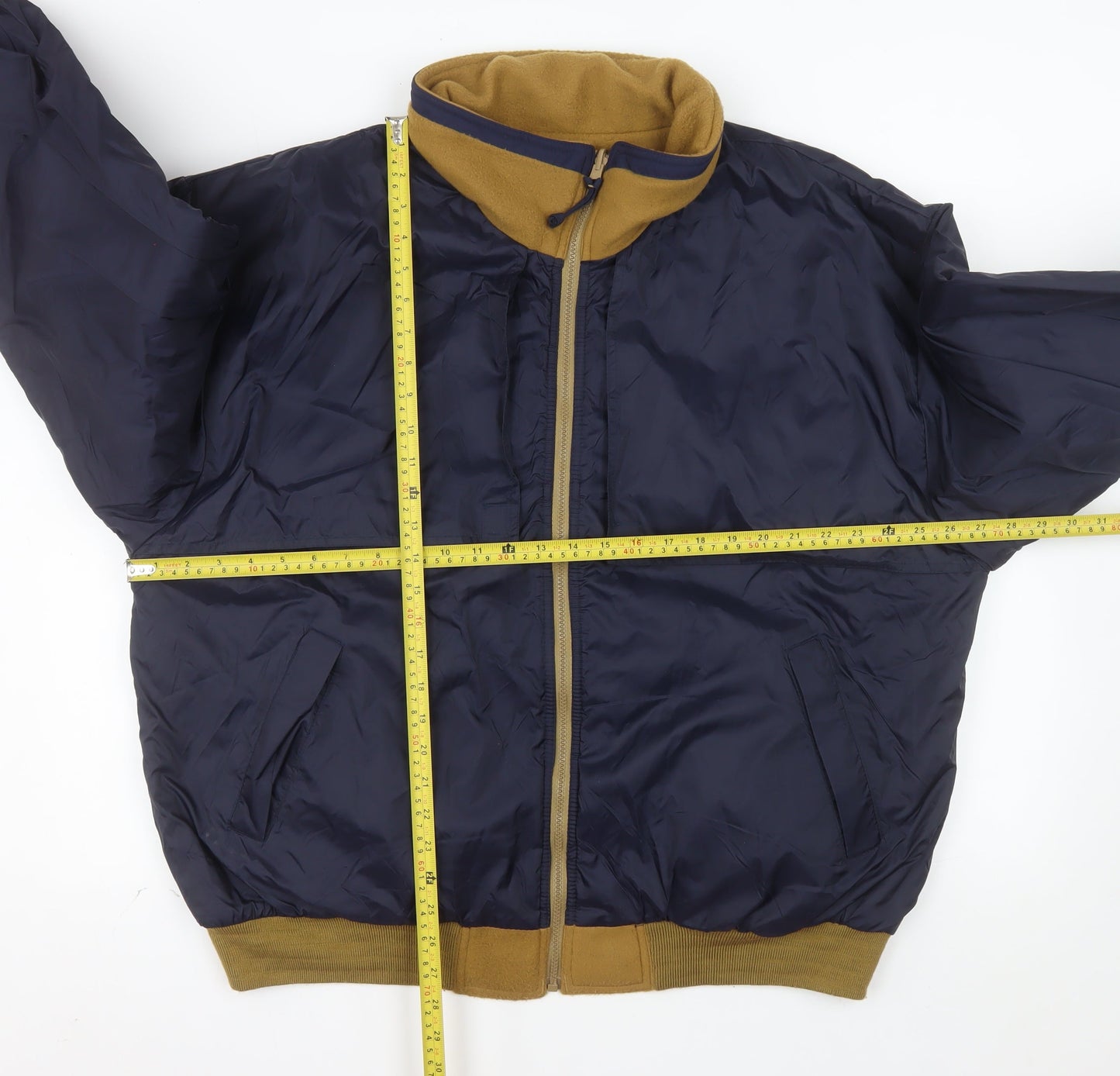 King Louie Men's Blue XL Bomber Jacket Nylon Lined Zip Up