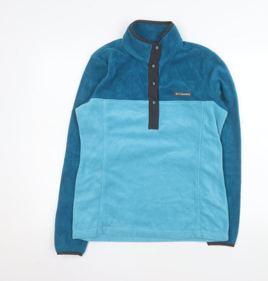 Columbia Womens Blue 1/4 Snap Fleece Pullover Sweatshirt Size S