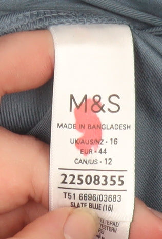 Marks and Spencer Women’s Slate Blue Wide-Leg Culotte Trousers Size 16