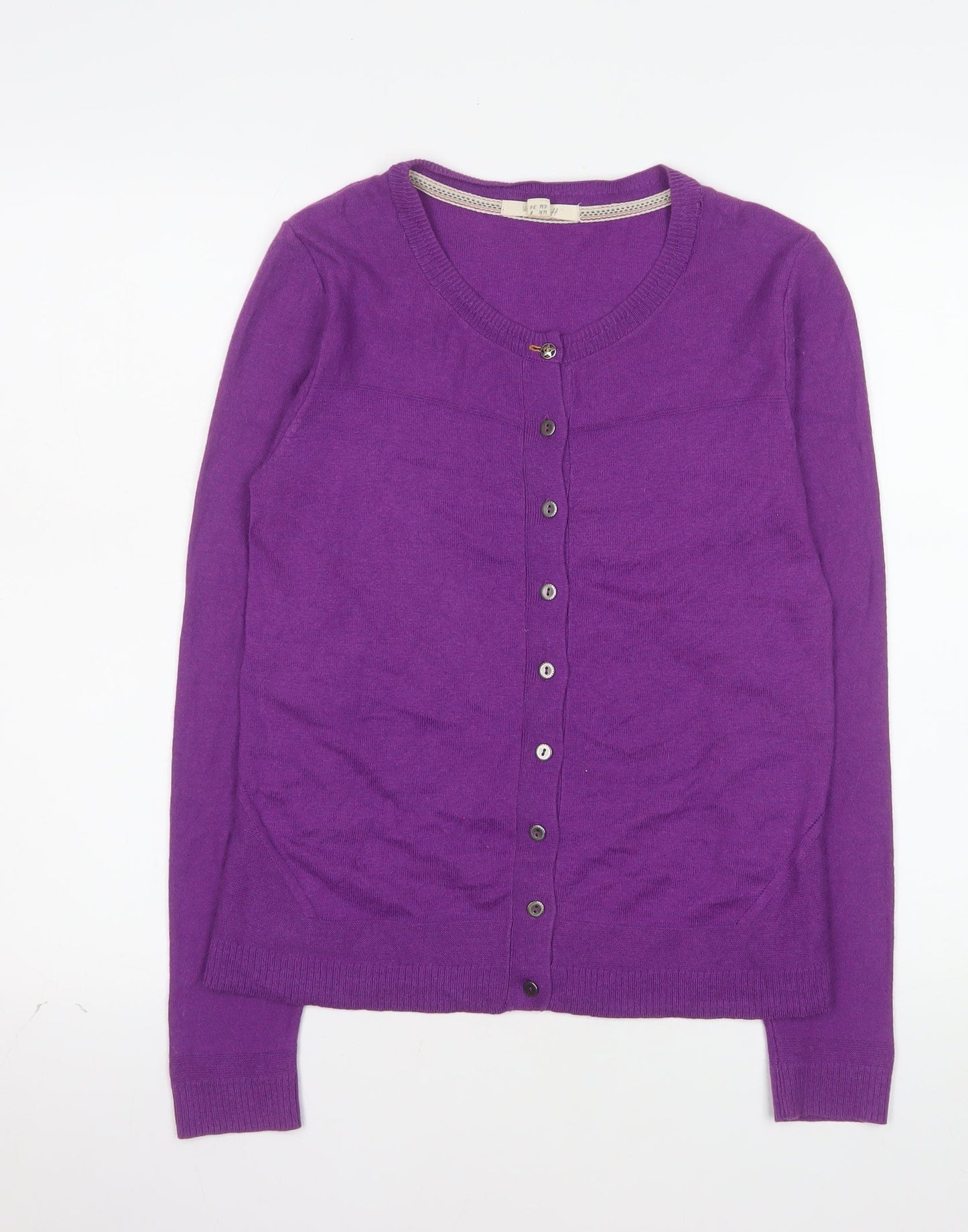White Stuff Women's Purple Cardigan UK 8 Merino Wool Cotton Blend