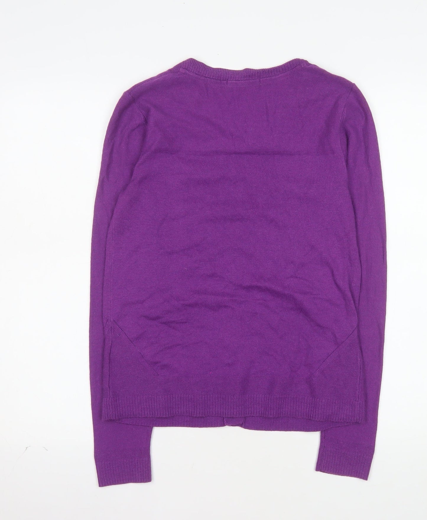 White Stuff Women's Purple Cardigan UK 8 Merino Wool Cotton Blend