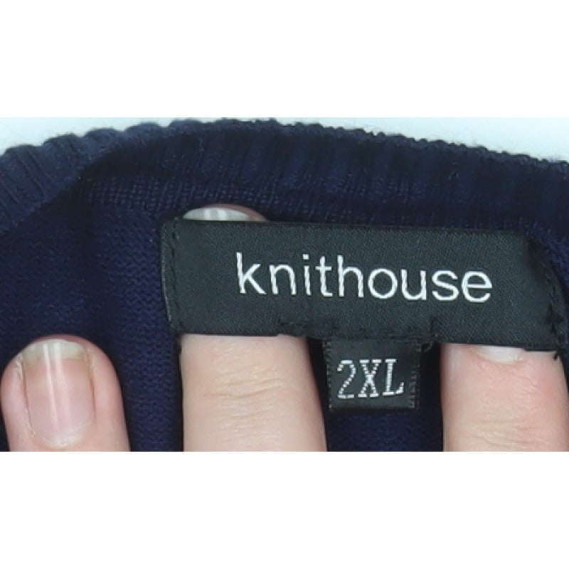 Additional view of Knithouse Men’s Blue 2XL V-Neck jumper