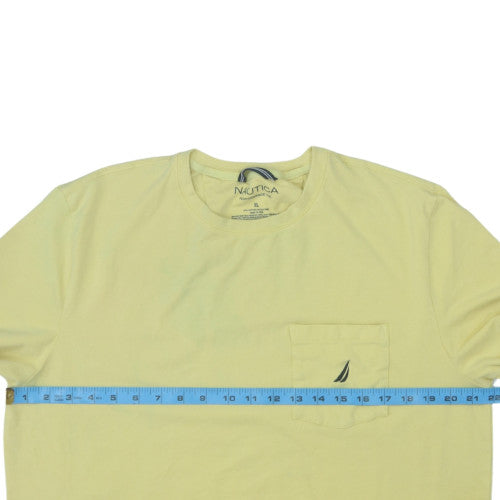 Nautica Men's Yellow XL Performance Crew Neck Cotton T-Shirt