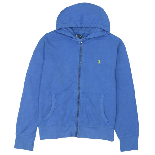 Ralph Lauren Men’s Blue Full Zip Hoodie Size M Logo Cotton Blend