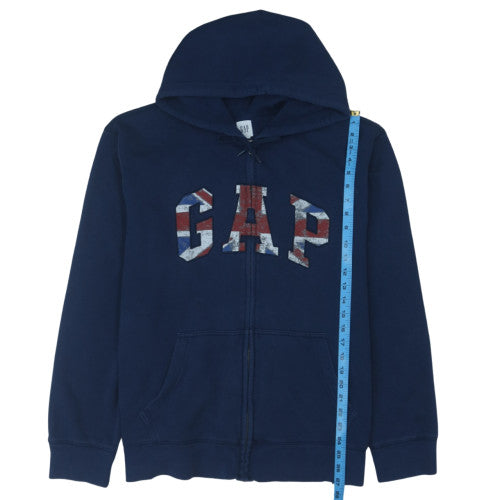 GAP Men's Blue Full Zip Hoodie XL Fleece Graphic Patriotic Logo