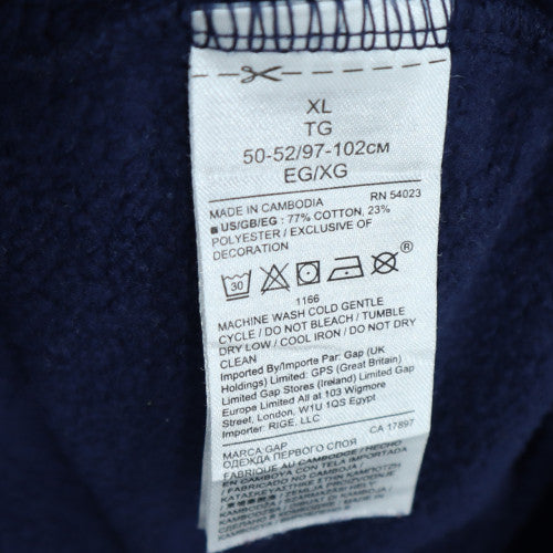 GAP Men's Blue Full Zip Hoodie XL Fleece Graphic Patriotic Logo