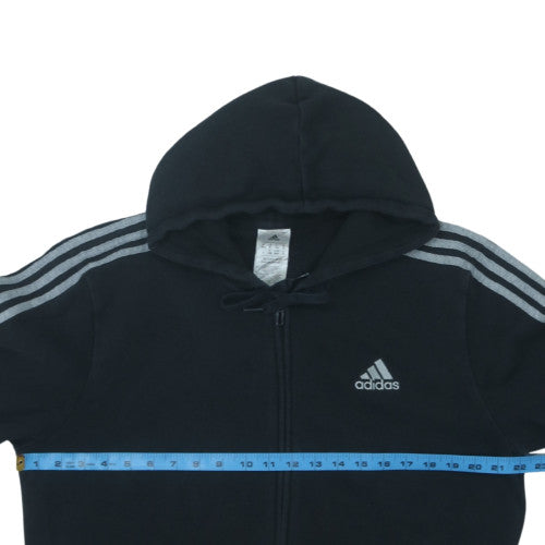 Adidas Men’s Black Full Zip Hoodie M Regular Fit Fleece Sweatshirt