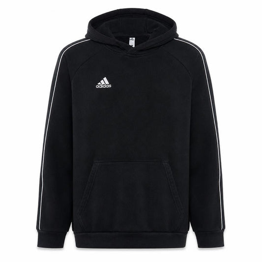 Adidas Mens Black Pullover Hoodie Size L Sports Fleece Sweatshirt