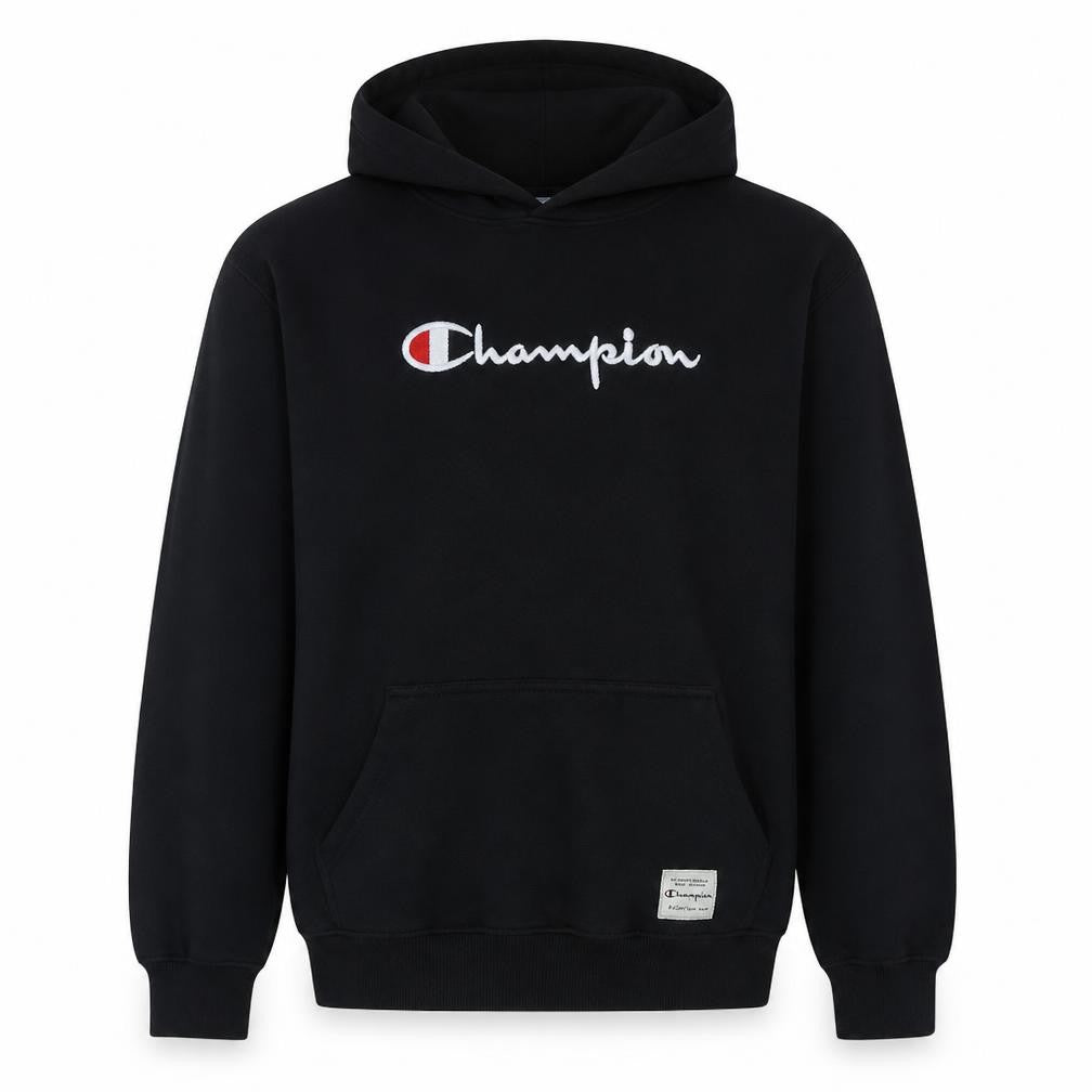 Champion Men's Black XL Pullover Hoodie Embroidered Logo Sportswear