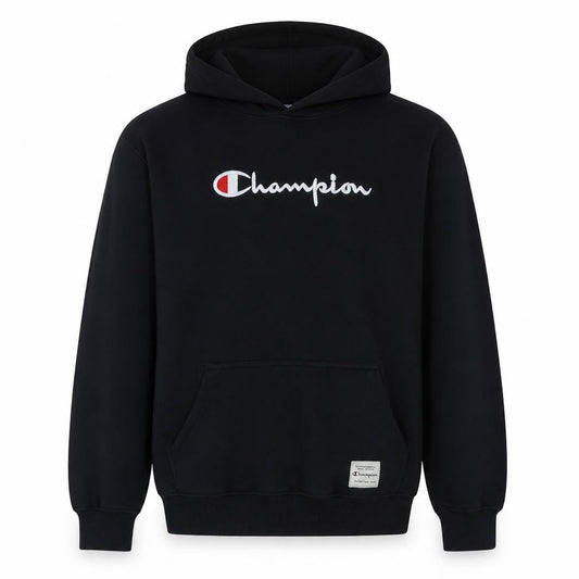 Champion Men's Black XL Pullover Hoodie Embroidered Logo Sportswear