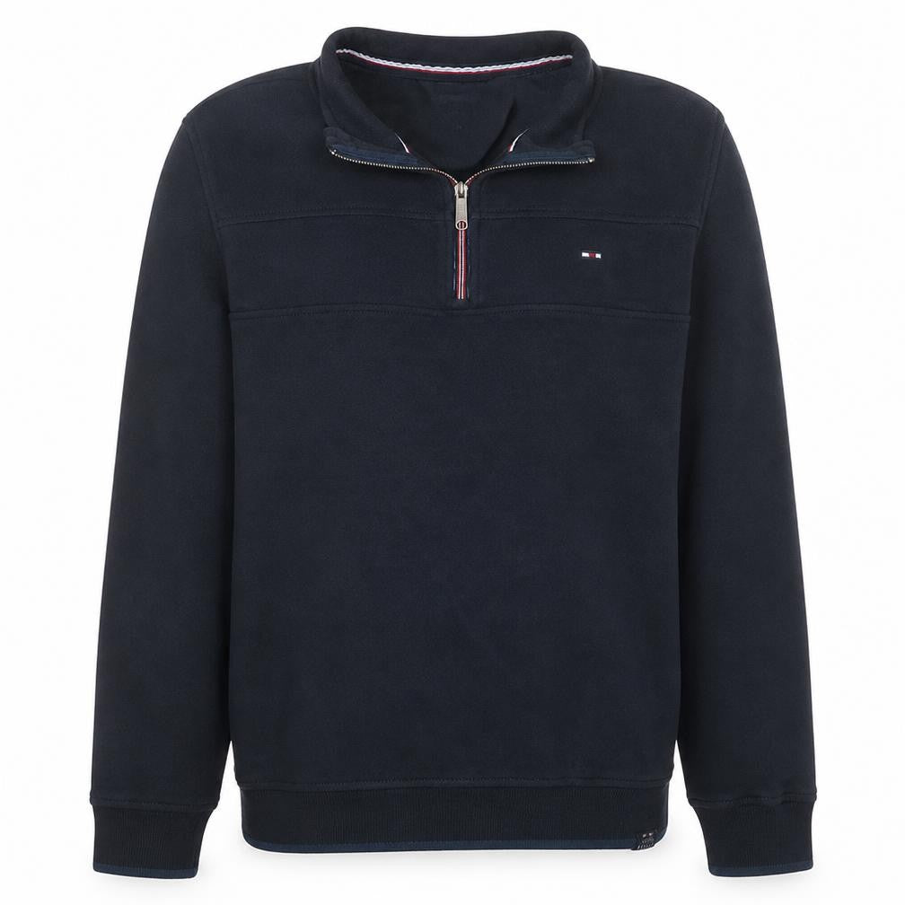 FQ1924 Men's Blue 1/4 Zip High Neck Sweatshirt Size L