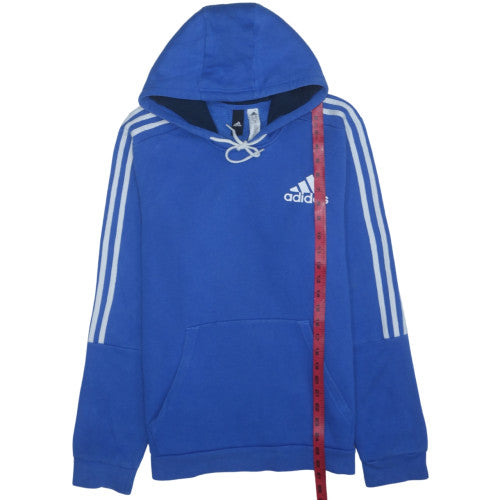 Adidas Men Blue Pullover Hoodie Medium Sports Fleece Sweatshirt