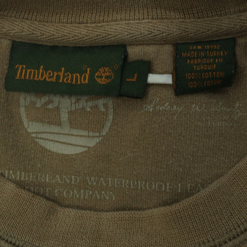 Timberland Men Brown Cotton Crew Neck Pullover Sweatshirt L