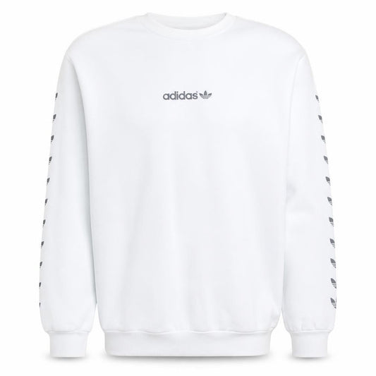 Adidas Mens White XL Crew Neck Pullover Fleece Sweatshirt