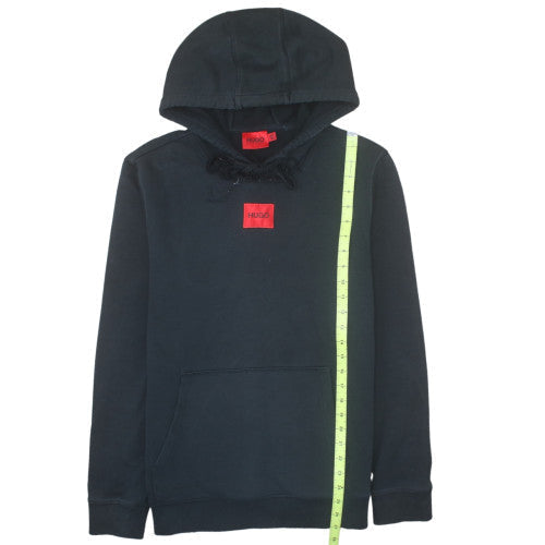 Hugo Boss Men's Black Pullover Hoodie L Regular Fit Cotton Logo