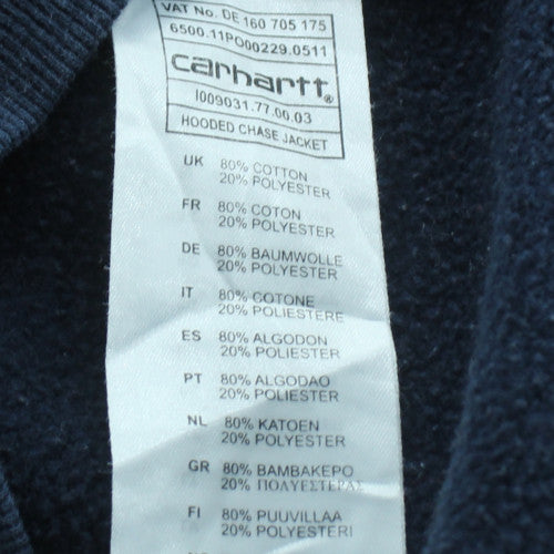 Carhartt Men's Navy Blue Full Zip Hoodie Size M Cotton Blend